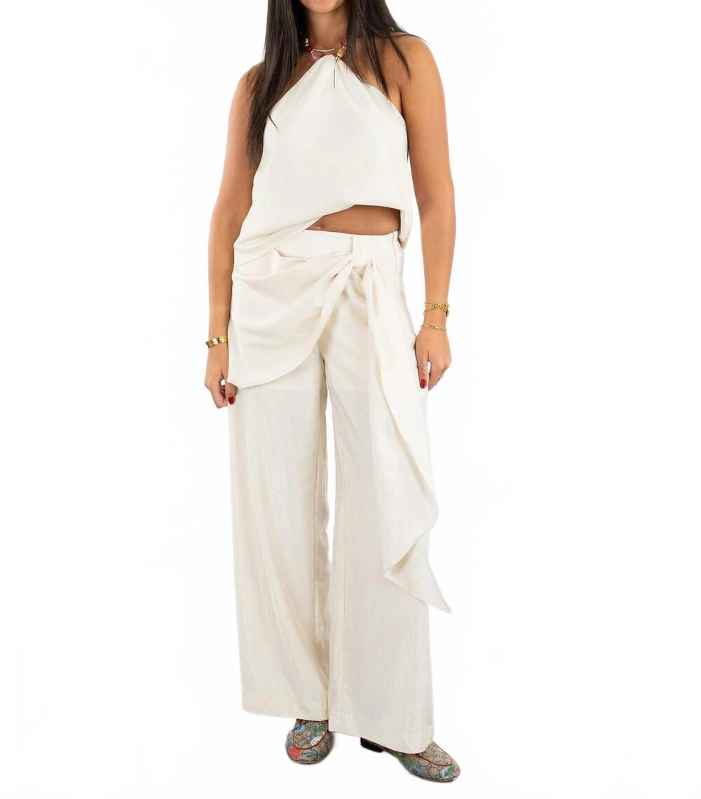 NEW WHITEROOM+CACTUS briar woven tie pants in white